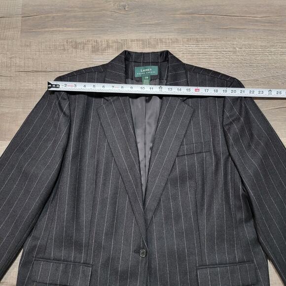 Ralph Lauren LRL 100% Wool Blazer Jacket Plus Size 22W Striped Career Work Top - Picture 7 of 9